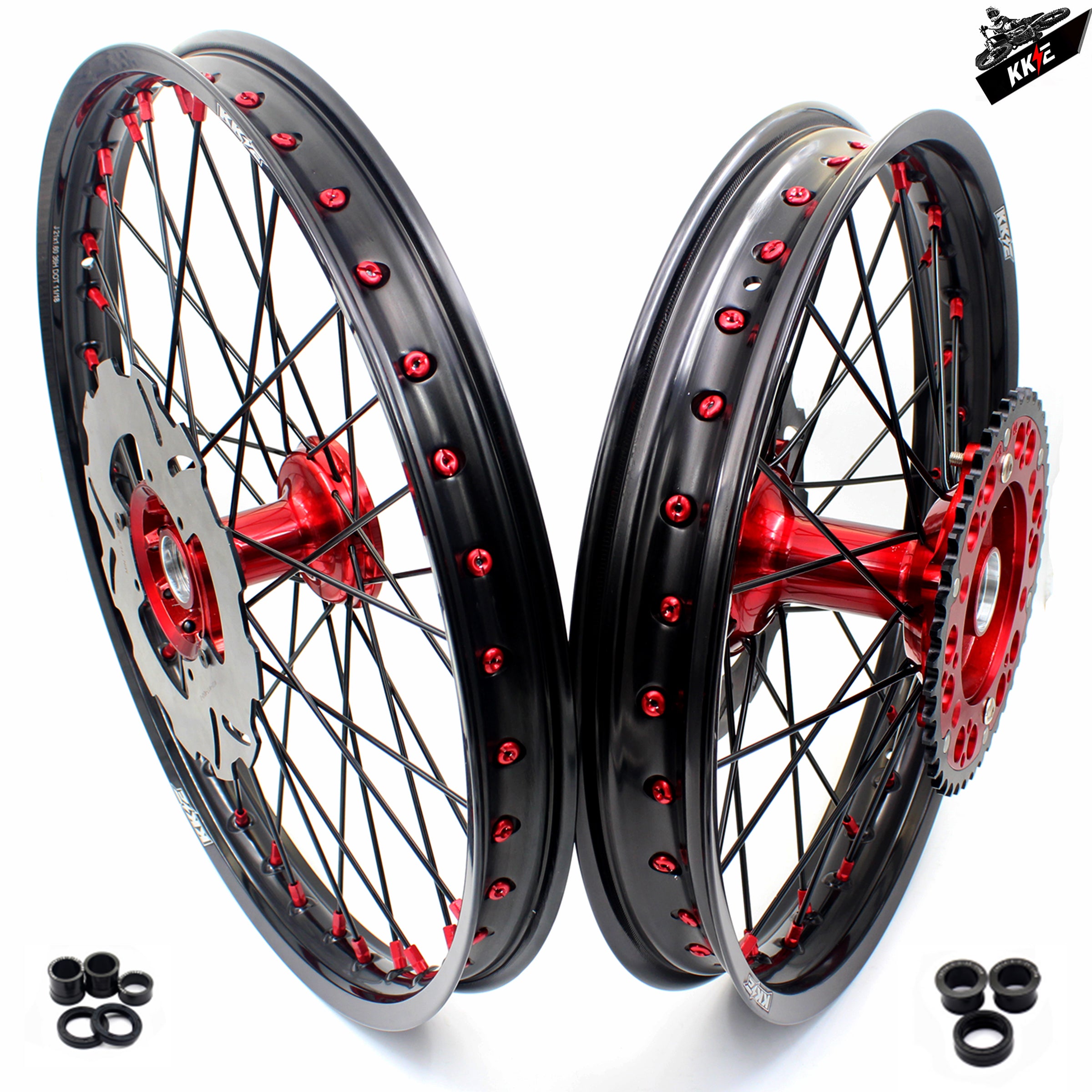 Black bike red discount wheels