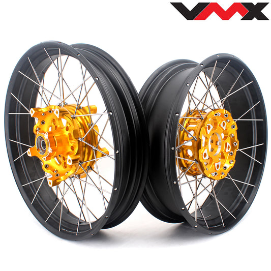 VMX 19" 17" Tubeless Wheels For BMW R1200GS R1200GS Adventure 2013-2020 Gold Hub&Black Rim