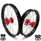 KKE 19 & 16 Spoked Kid's Wheels Rims Set for Kawasaki KX80 KX85 KX100 Red Hubs