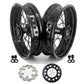 KKE 3.5/4.25 Supermoto Spked Wheels For SUZUKI DRZ400SM 2005-2024 All Black