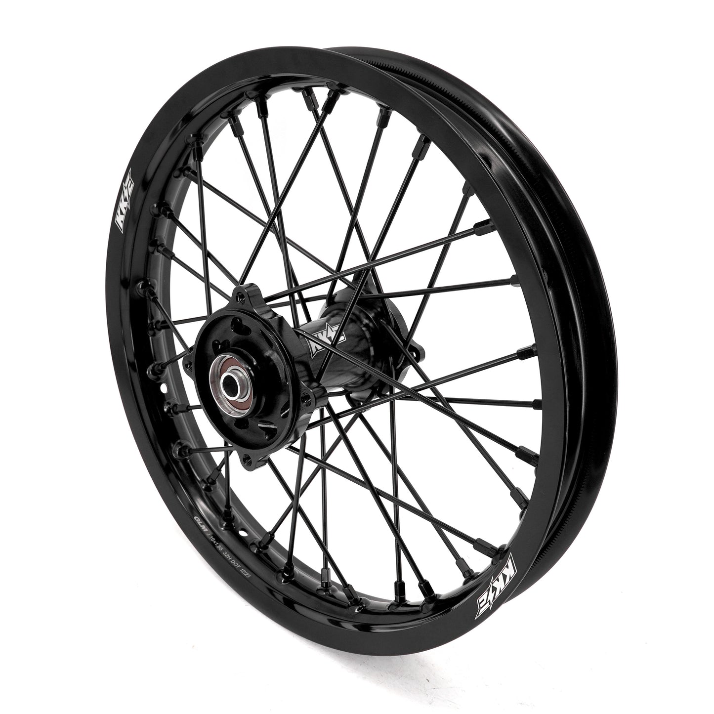 KKE 19 & 16 Spoked Kid's Wheels Rims Set for Kawasaki KX80 KX85 KX100 All Black