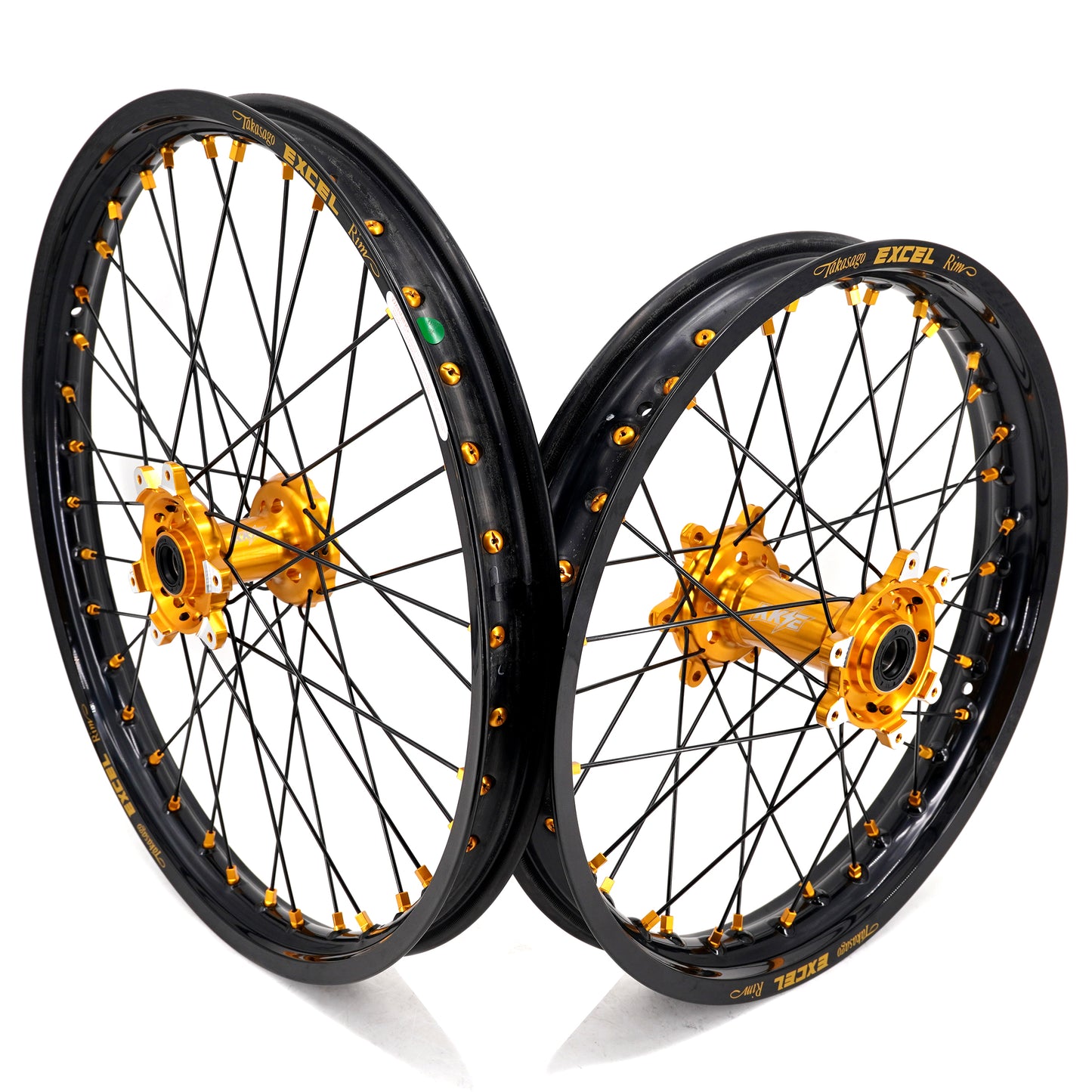 US Stock KKE 21" & 18" Electric Dirtbike Wheels Takasago EXCEL Rims Fit SurRon Ultra Bee 2023-2024 Gold Nipples