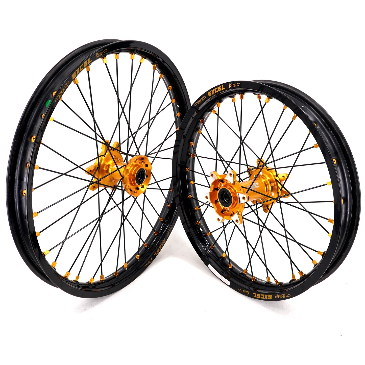 US Stock KKE 21" & 18" Electric Dirtbike Wheels Takasago EXCEL Rims Fit SurRon Ultra Bee 2023-2024 Gold Nipples