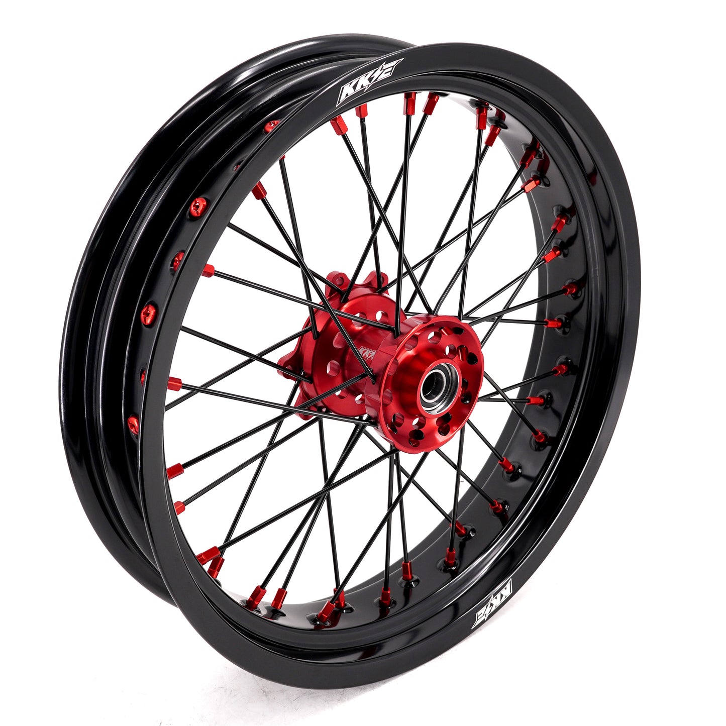 KKE Supermoto Wheels fit HONDA CRF250R 04-13 CRF450R 02-12 Black Spoke