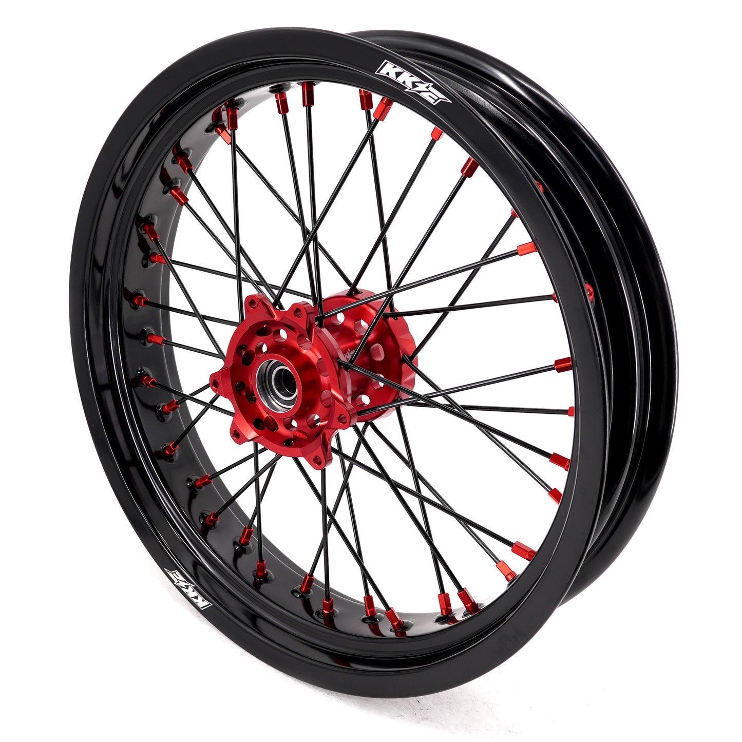 KKE Supermoto Wheels fit HONDA CRF250R 04-13 CRF450R 02-12 Black Spoke