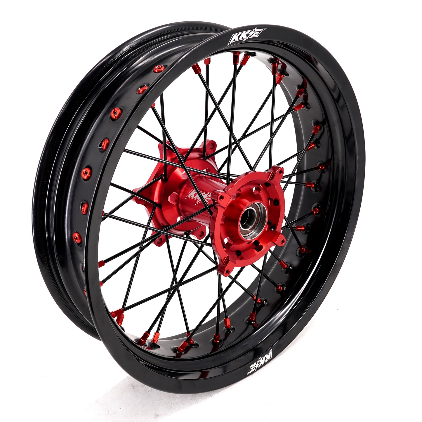 KKE Supermoto Wheels fit HONDA CRF250R 04-13 CRF450R 02-12 Black Spoke