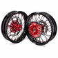 KKE Supermoto Wheels fit HONDA CRF250R 04-13 CRF450R 02-12 Black Spoke