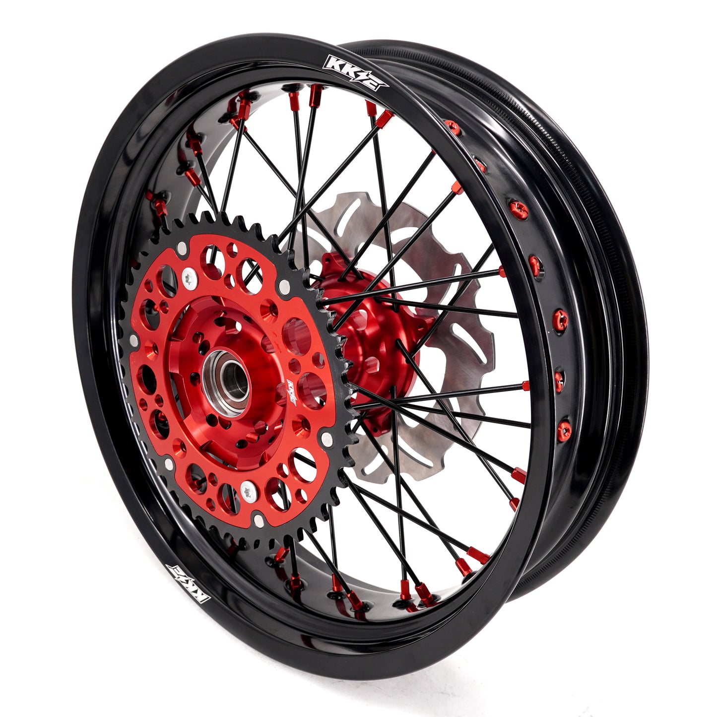 KKE 3.5 & 4.25 Supermoto Wheels for Honda XR650R 2000-2008 Disc Red Nipple