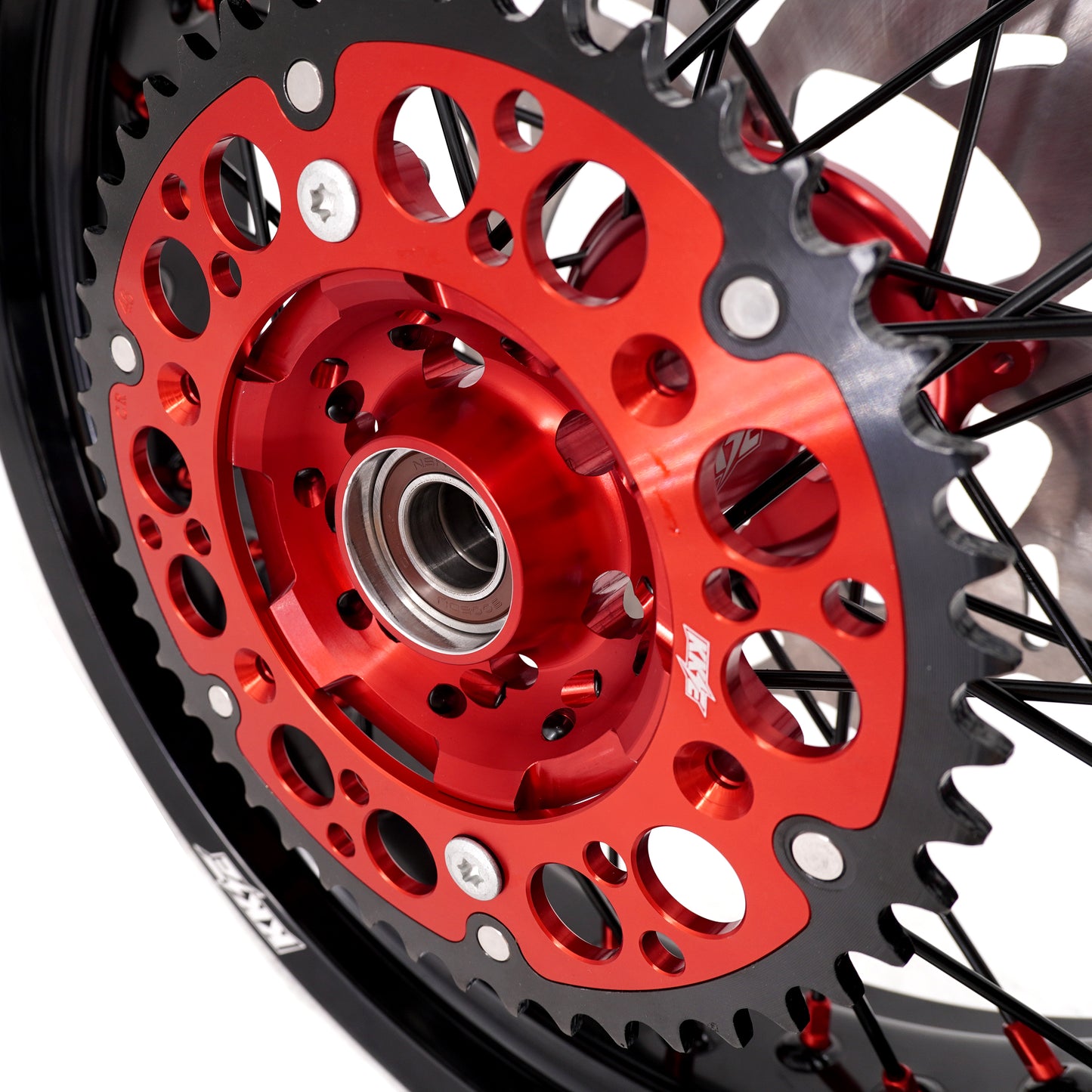 KKE 3.5 & 4.25 Supermoto Wheels for Honda XR400R XR600R Red Black