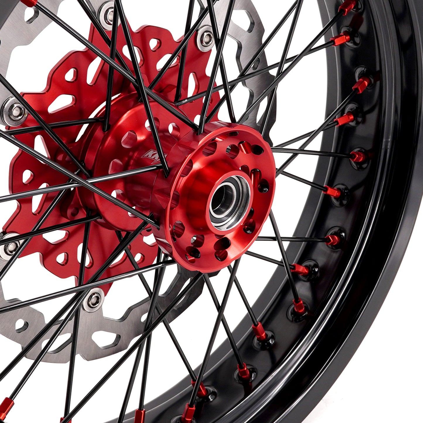 KKE 3.5 & 4.25 Supermoto Wheels for Honda XR650R 2000-2008 Disc Red Nipple