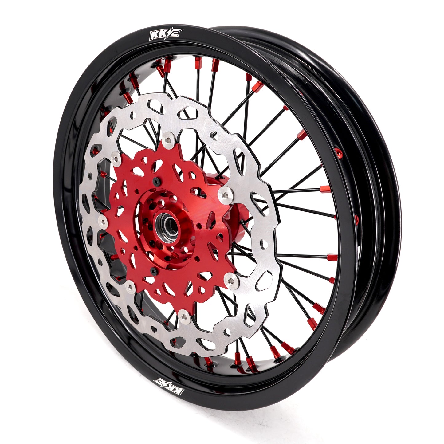 KKE 3.5 & 4.25 Supermoto Wheels for Honda XR400R XR600R Red Black