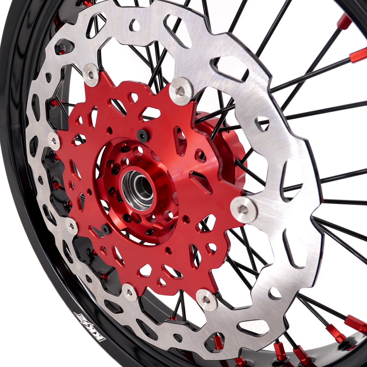 KKE 3.5 & 4.25 Supermoto Wheels for Honda XR400R XR600R Red Black