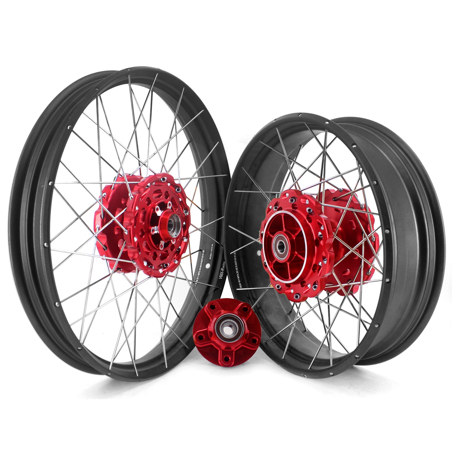 VMX Red Hub & Black Rim Tubeless Wheels Fit Honda XL750 Transalp 2023-2024 21in. & 18in.