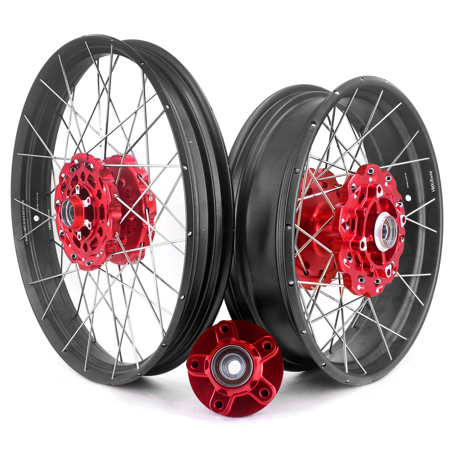 VMX Red Hub & Black Rim Tubeless Wheels Fit Honda XL750 Transalp 2023-2024 21in. & 18in.