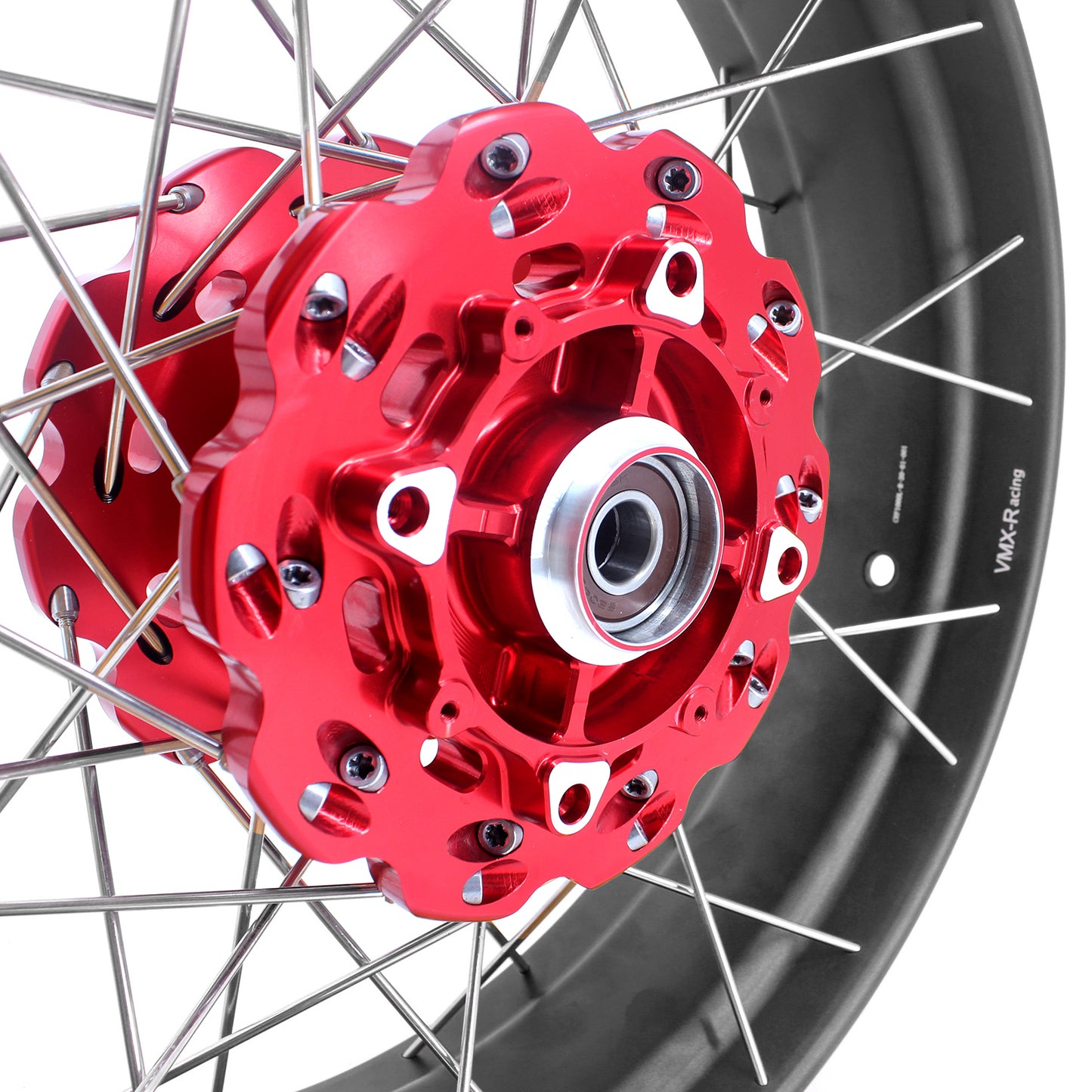 VMX Red Hub & Black Rim Tubeless Wheels Fit Honda XL750 Transalp 2023-2024 21in. & 18in.