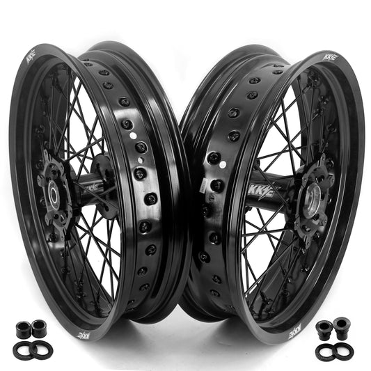 KKE 3.5/4.25*17" Supermoto Wheels For SUZUKI DRZ400 DRZ400E DRZ400S All Black