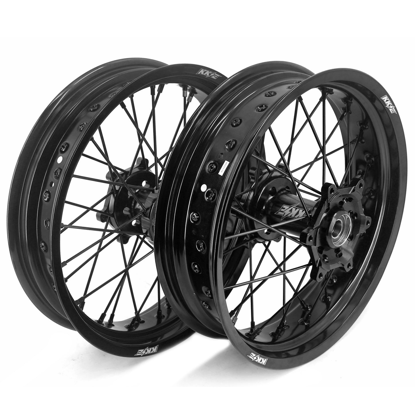 KKE 3.5/4.25 Supermoto Spked Wheels For SUZUKI DRZ400SM 2005-2024 All Black