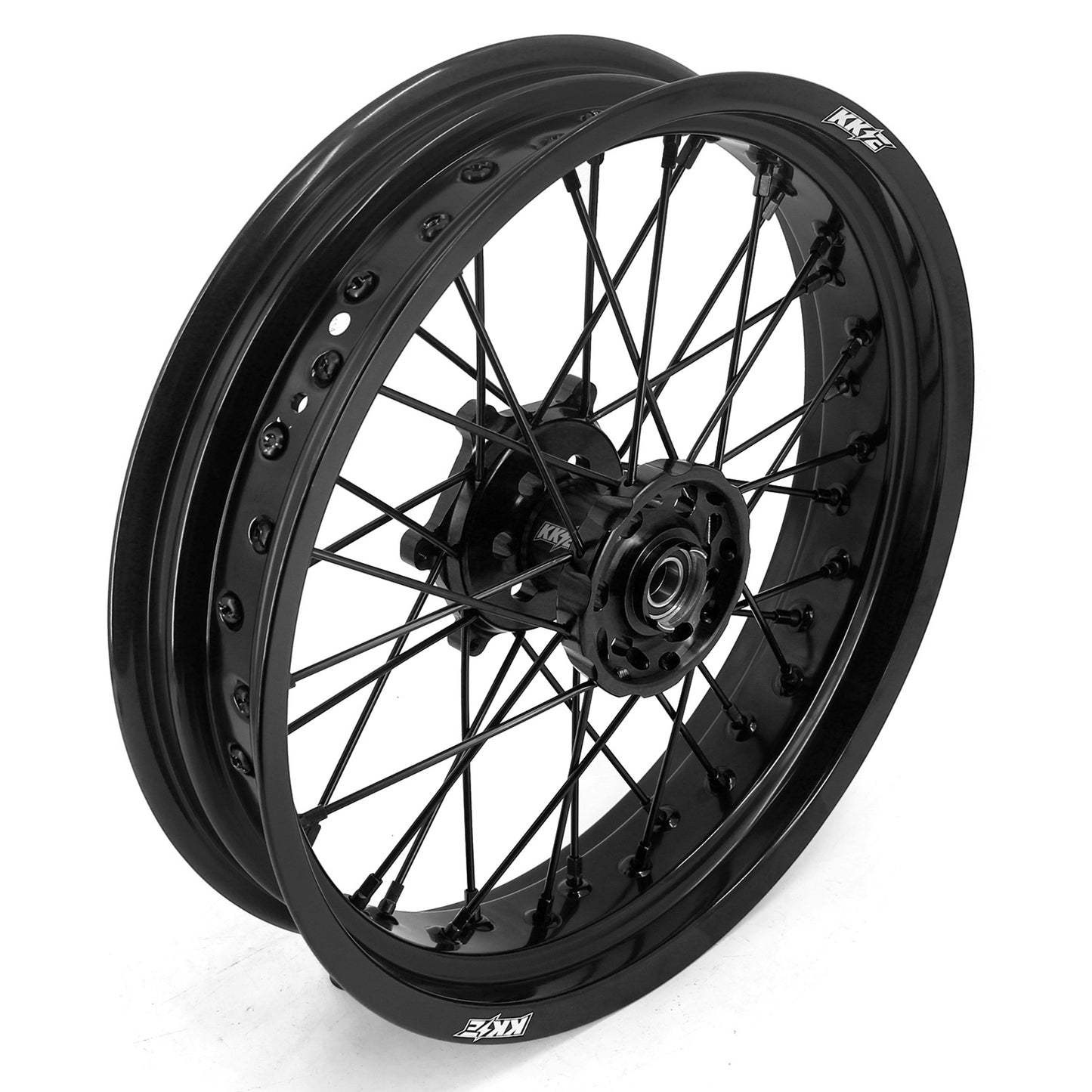 KKE 3.5/4.25 Supermoto Spked Wheels For SUZUKI DRZ400SM 2005-2024 All Black