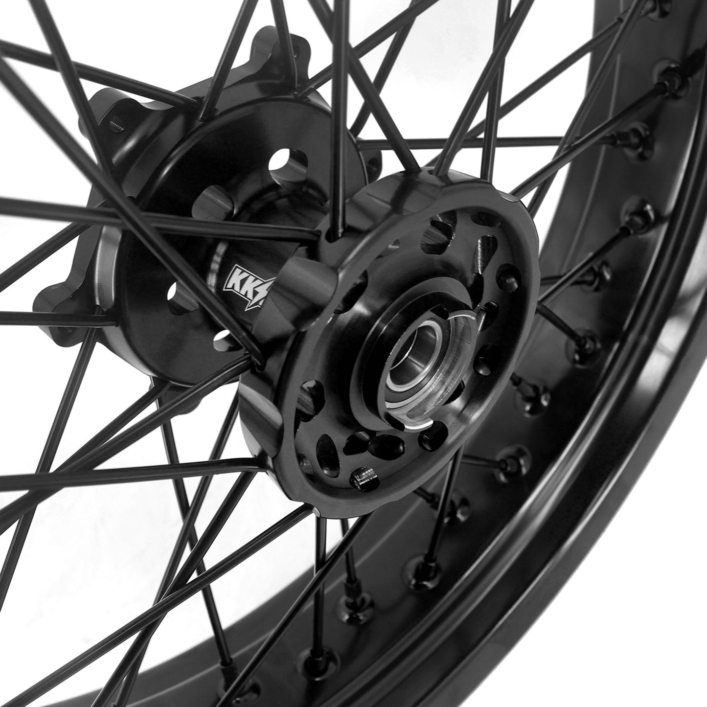 KKE 3.5/4.25 Supermoto Spked Wheels For SUZUKI DRZ400SM 2005-2024 All Black