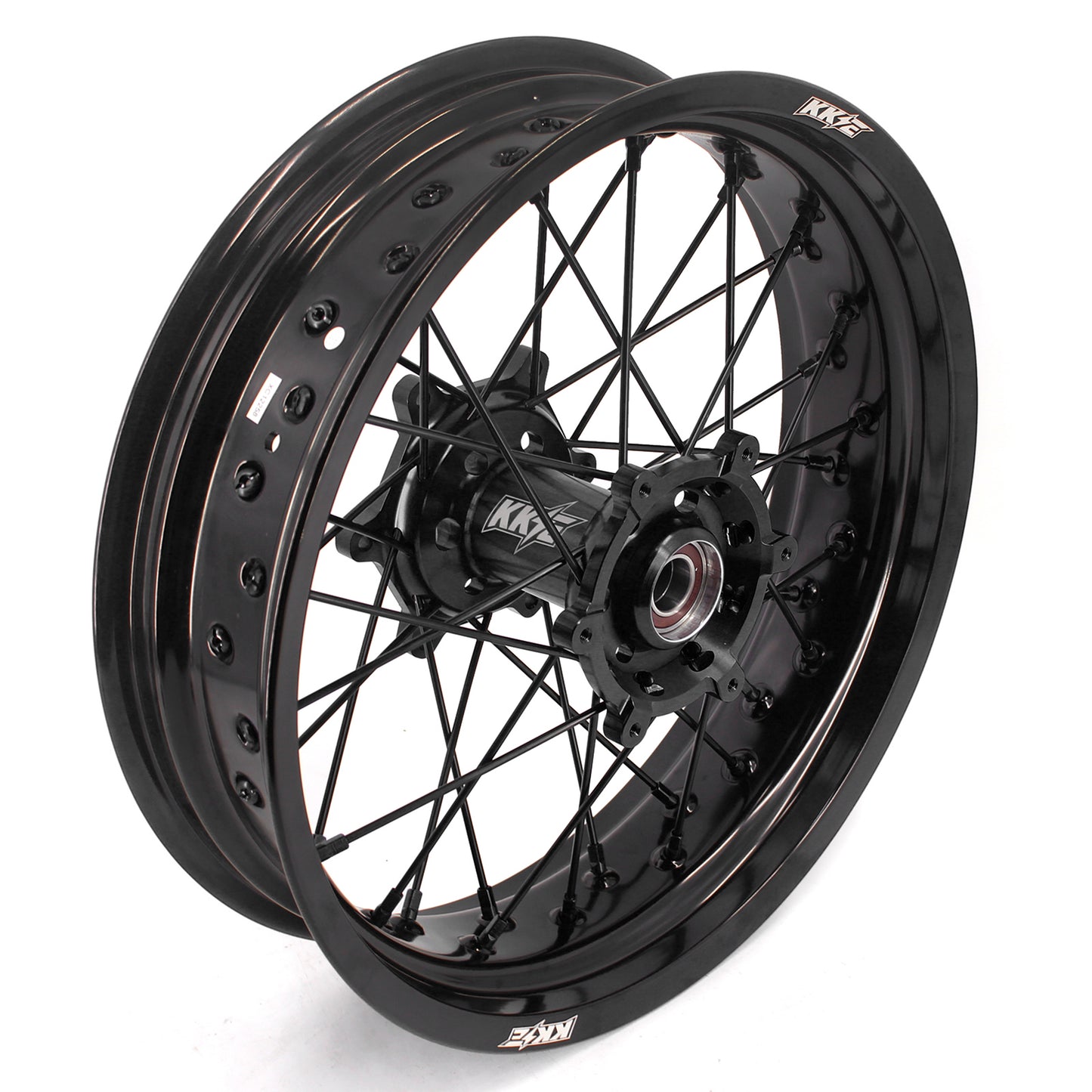 KKE 3.5/4.25 Supermoto Spked Wheels For SUZUKI DRZ400SM 2005-2024 All Black