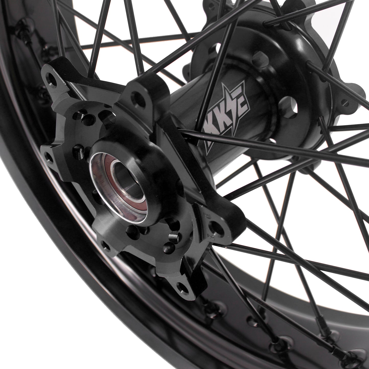 KKE 3.5/4.25 Supermoto Spked Wheels For SUZUKI DRZ400SM 2005-2024 All Black