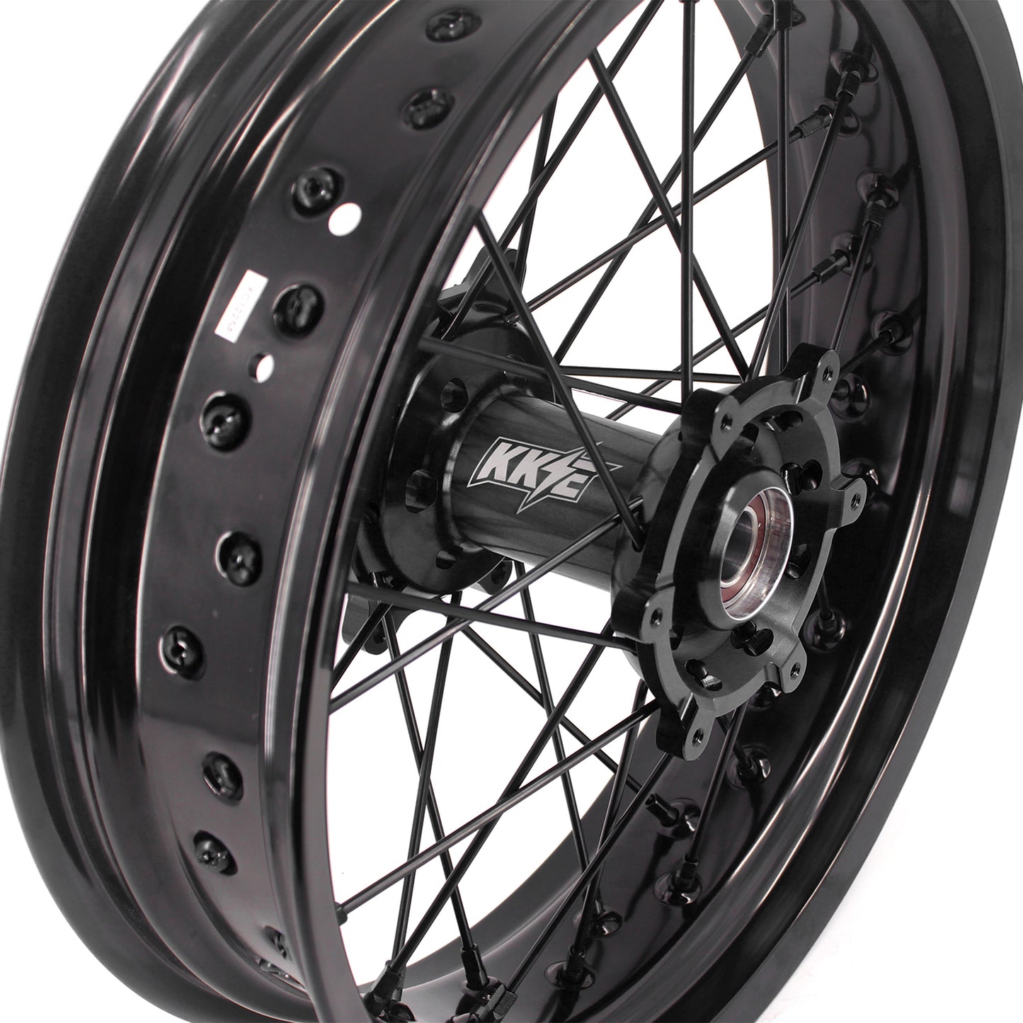 KKE 3.5/4.25 Supermoto Spked Wheels For SUZUKI DRZ400SM 2005-2024 All Black