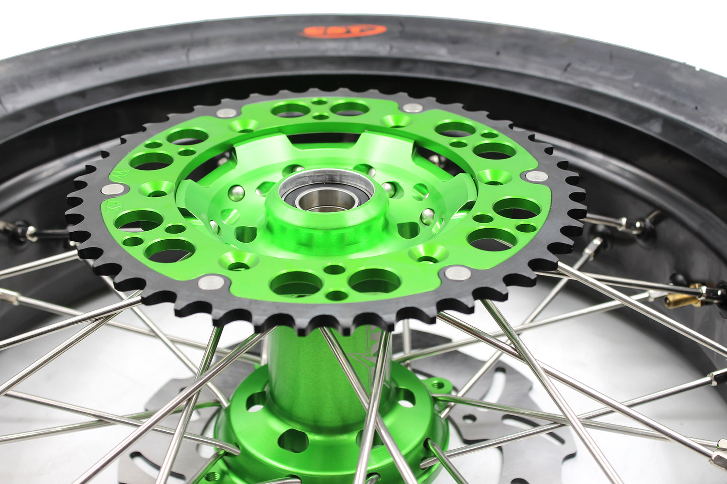 KKE 17inch KX450 KX450X KX250F 2020 KX450F 2019-2021 KX450 2019-2023 For KAWASAKI Supermoto Rims CST Tires Green