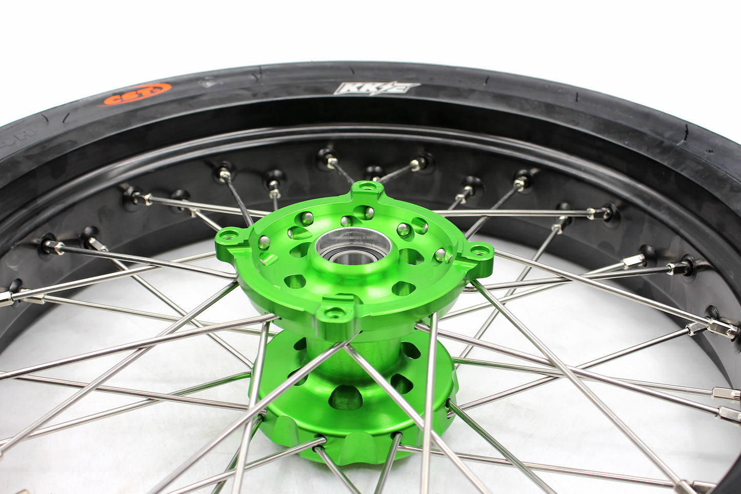 KKE 17inch KX450 KX450X KX250F 2020 KX450F 2019-2021 KX450 2019-2023 For KAWASAKI Supermoto Rims CST Tires Green