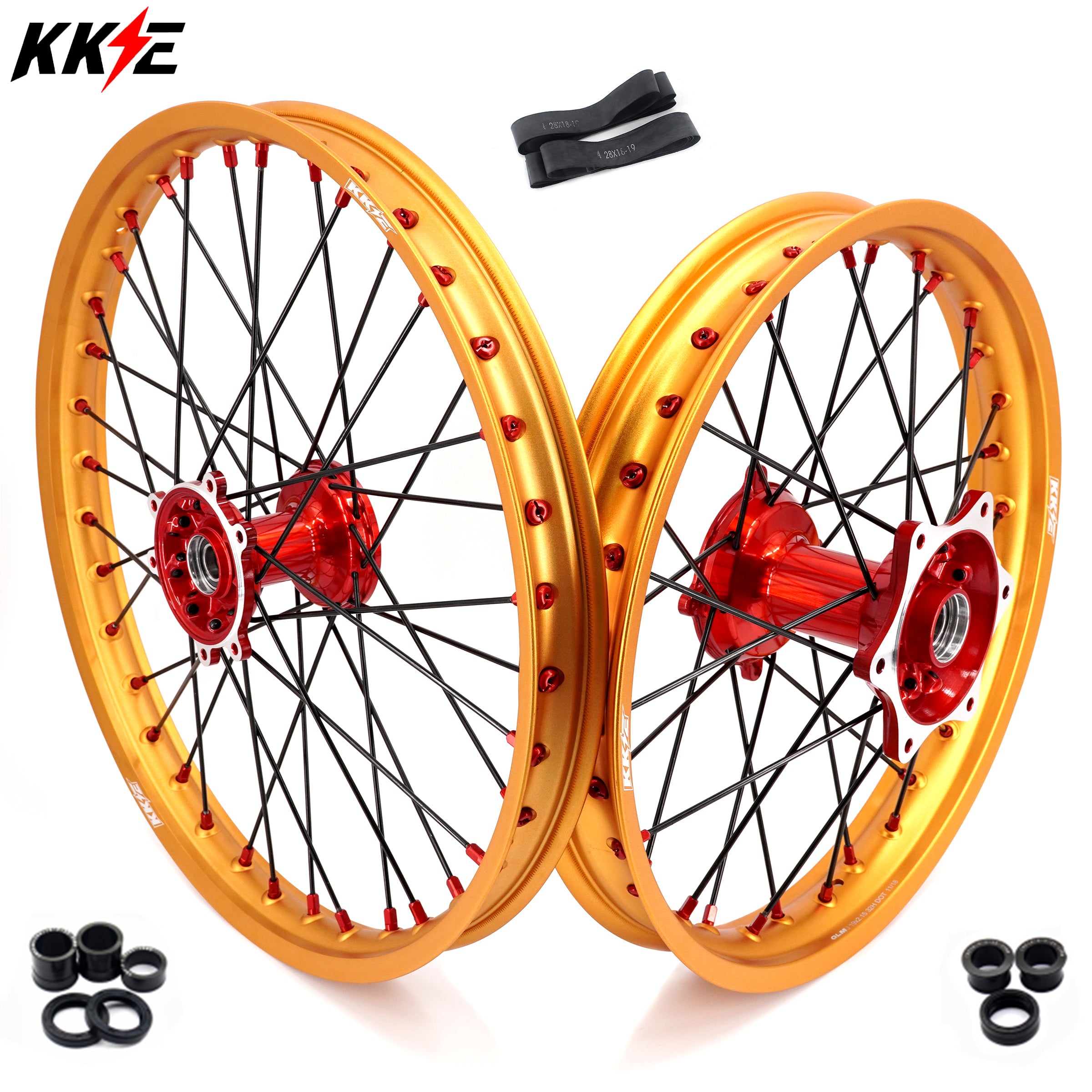 US Pre order KKE 21inch 19inch Dirt Bike Wheels With Gold Rims For HON KKE Racing