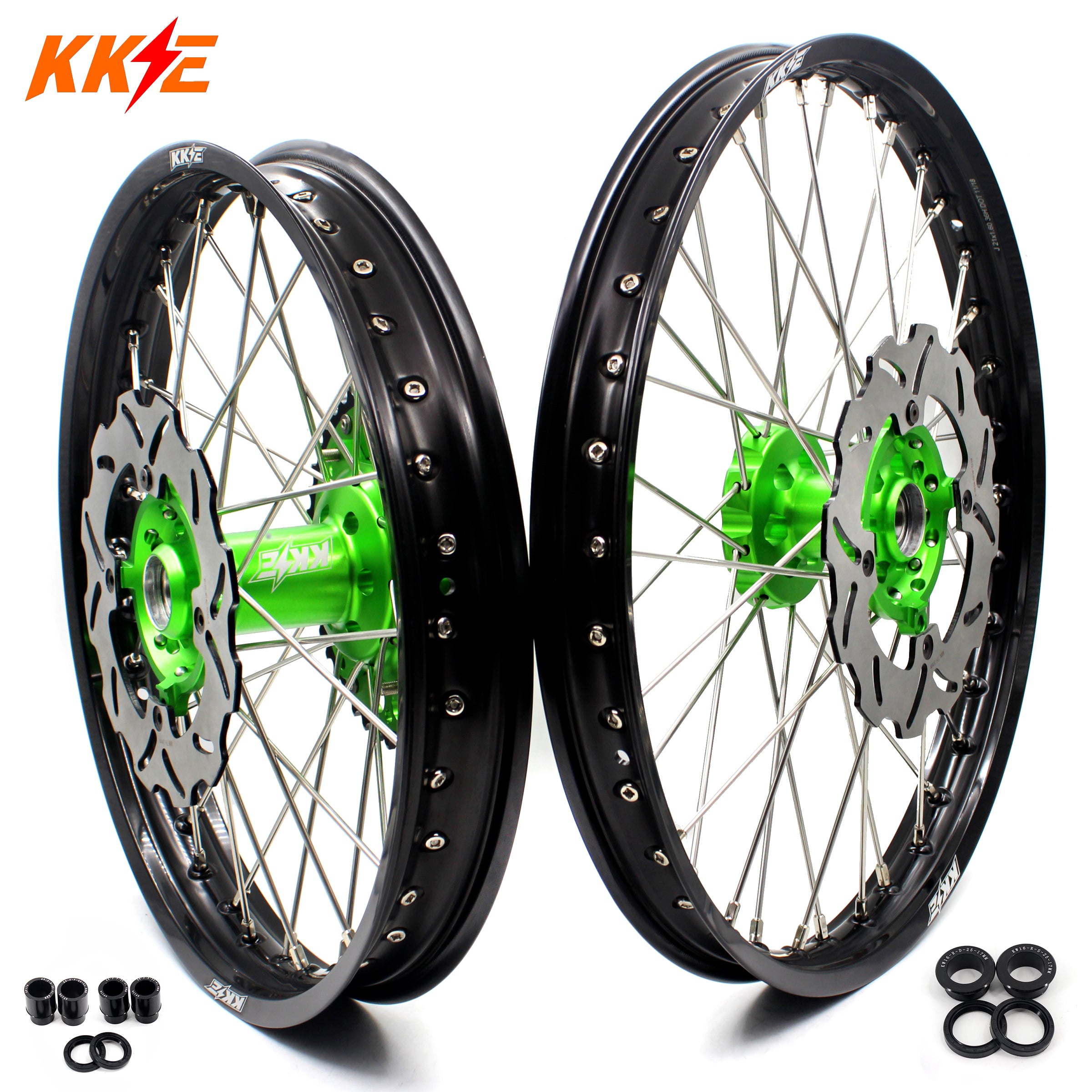 KKE 21/19 Spoked Wheels For KAWASAKI KX250F 2015 KX450F 2015 2016 2017 2018  Disc