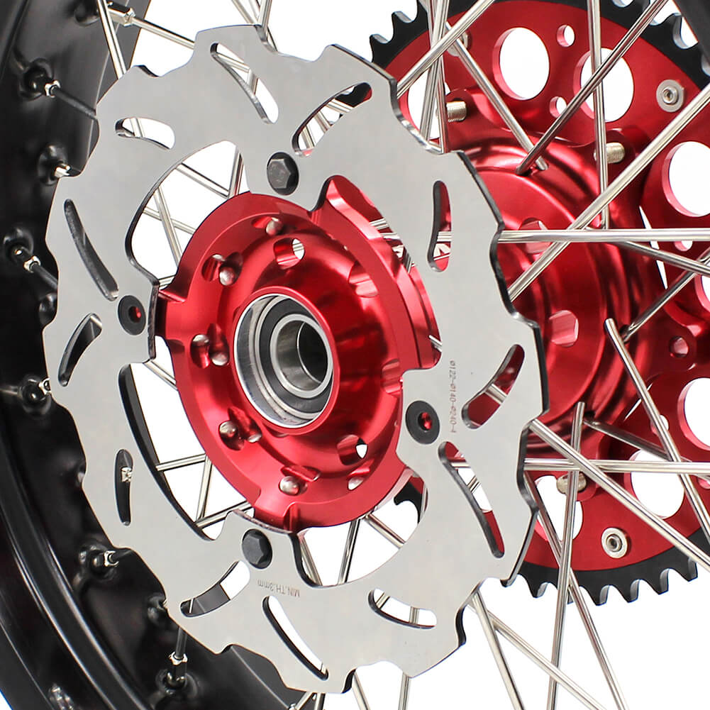 KKE 17 inch Supermoto Wheels Rims for HONDA XR650L 1993-2021 Red Hub Discs