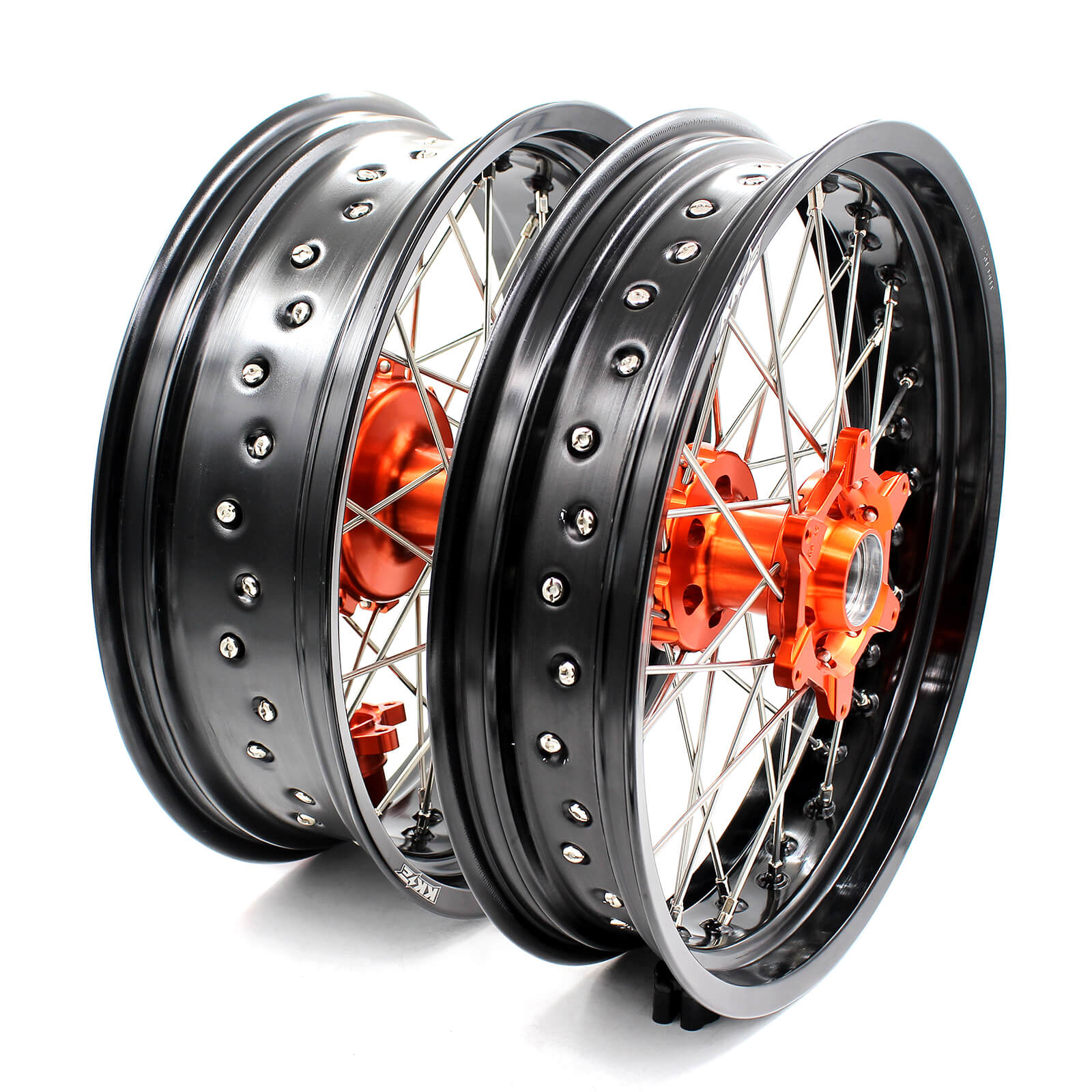 KKE 3.5*17 / 4.5*17 CUSH Drive Supermoto Rims for KTM 625 SMC 640 LC4 660  SMC Orange&Black