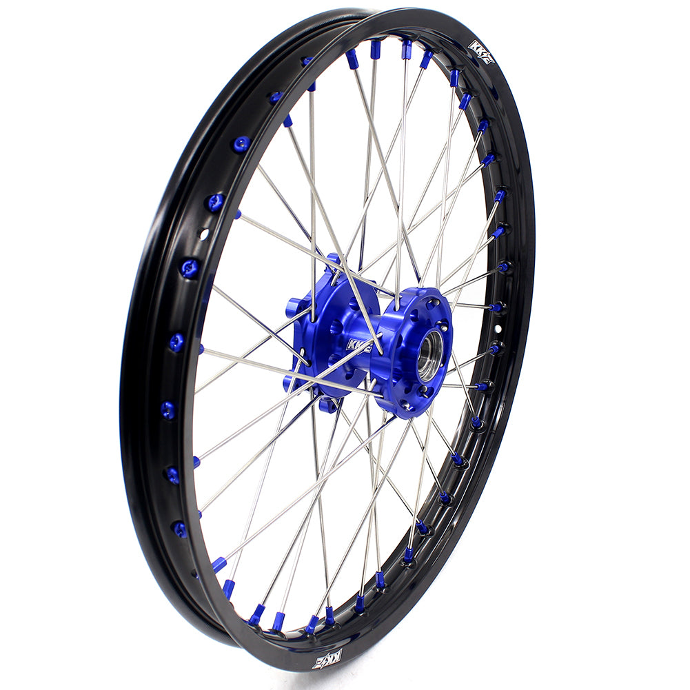 KKE 21"&19" Mx Dirtibke Wheels For YAMAHA YZ125 YZ250 YZ250F YZ450F WR450F Blue Nipples