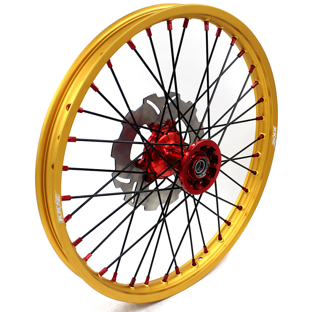 KKE 21 & 19 Cast Red Hubs Billet Gold Rims for Honda XR400R 96-04