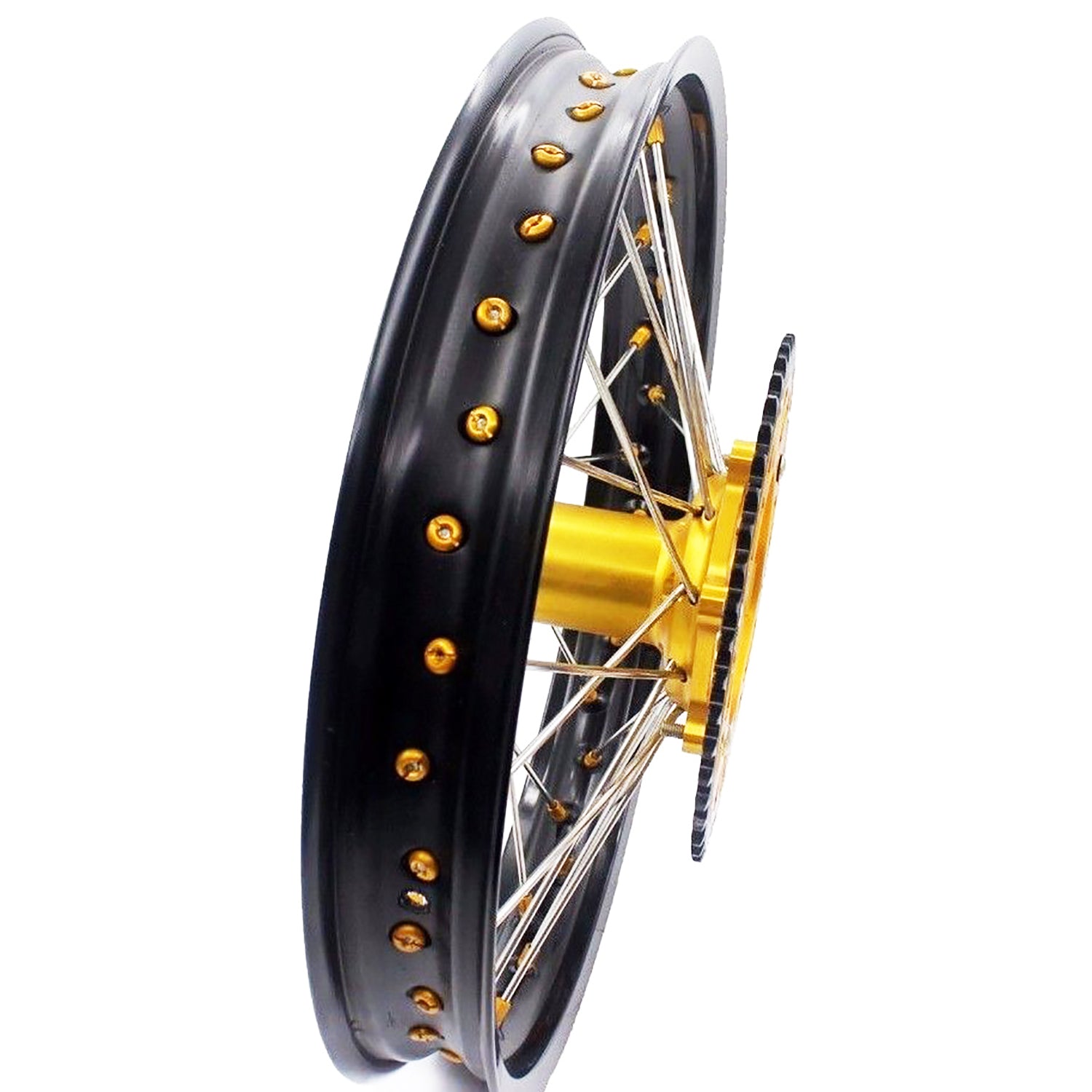 KKE 21 & 19 MX Rims for Suzuki RMZ250 2007-2024 RMZ450 2005-2024 Gold Nipple