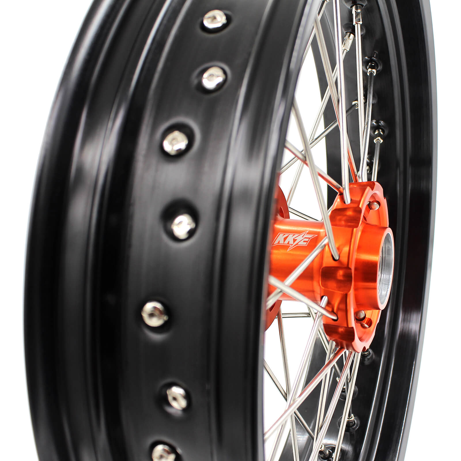 KKE 3.5*17 / 4.5*17 CUSH Drive Supermoto Rims for KTM 625 SMC 640 LC4 660  SMC Orange&Black