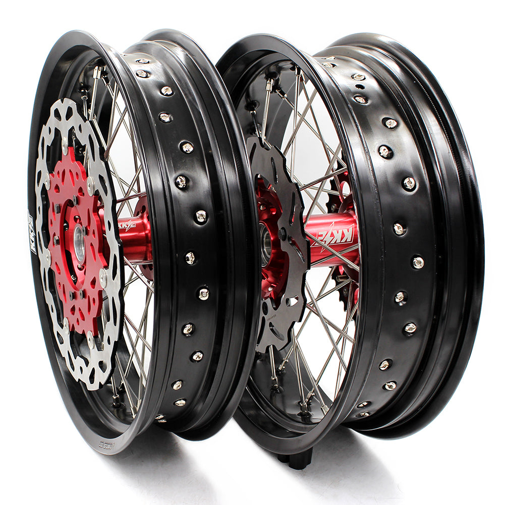 KKE 3.5*16.5 & 5.0*17 Supermoto Wheels Set for Honda CRF250R 2014-2024  CRF450R 2013-2024