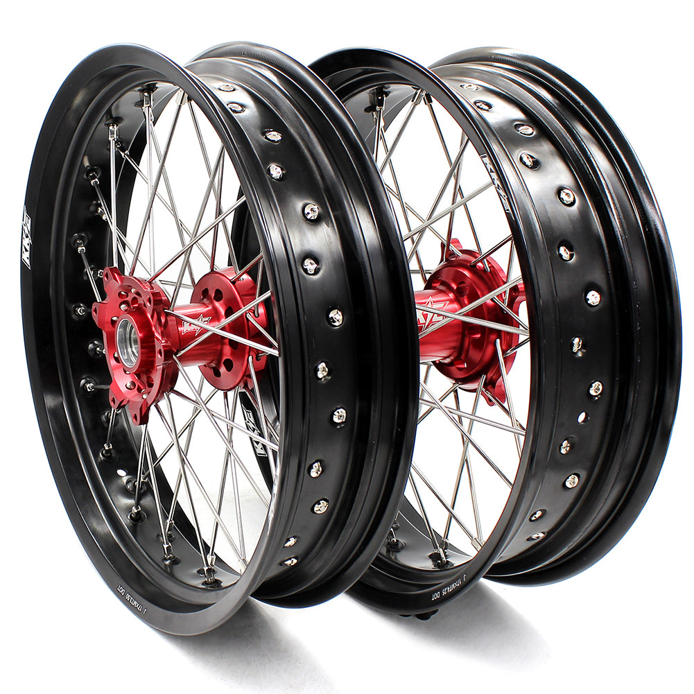 KKE 3.5*16.5 & 5.0*17 Supermoto Wheels Set for Honda CRF250R 2014-2024  CRF450R 2013-2024