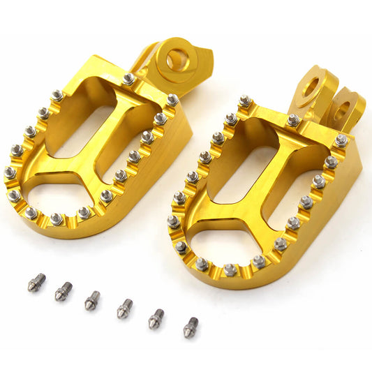 KKE RED GOLD BLACK CNC BILLET FOOT PEGS PEDALS FOR SUZUKI RMZ250 RMZ450 2010-2015 - KKE Racing