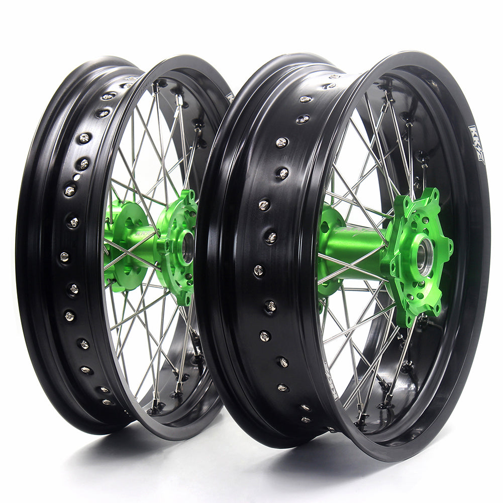 KKE 17Inch KX250F KX450F 2006-2021 For KAWASAKI Supermoto Spoked Wheels Rim