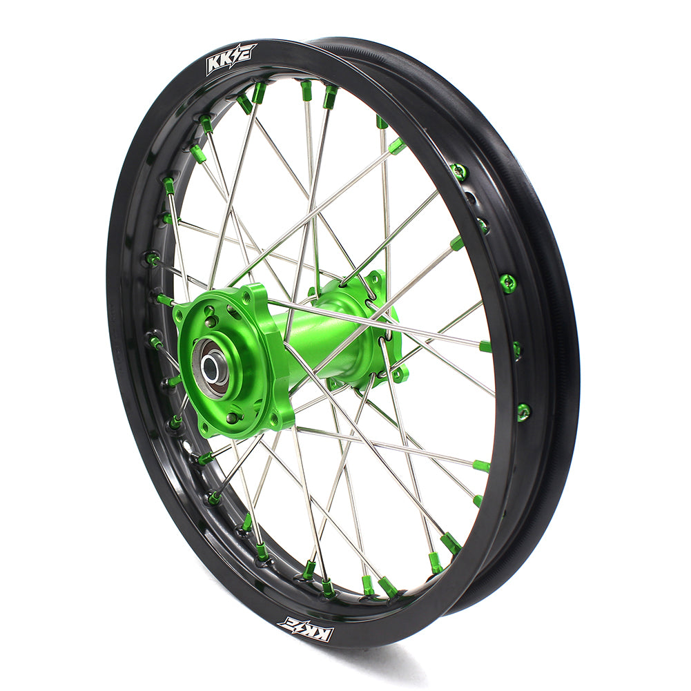 KKE 17/14 For KAWASAKI KX85 KX80 KX100 KLX140/L Big Kid's Wheels Rim Green  Nipples