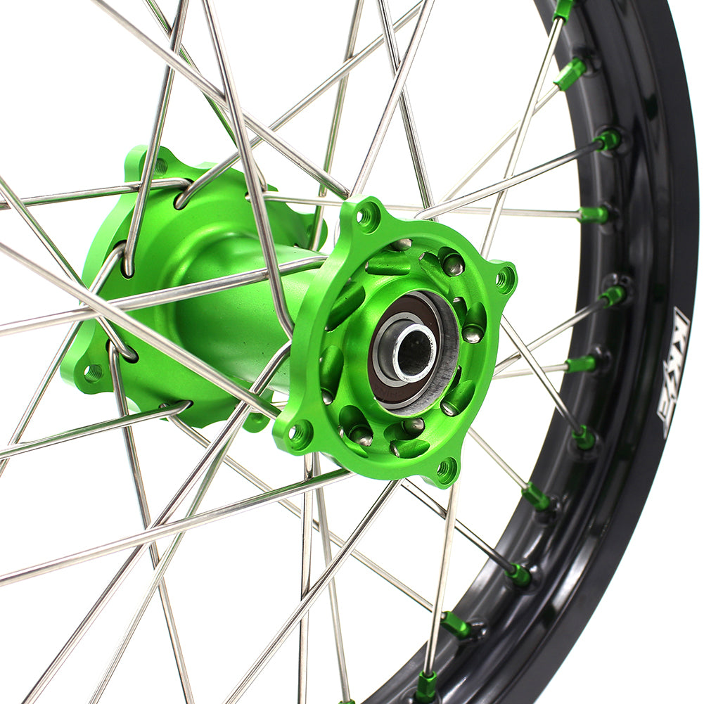 KKE 17/14 For KAWASAKI KX85 KX80 KX100 KLX140/L Big Kid's Wheels Rim Green  Nipples