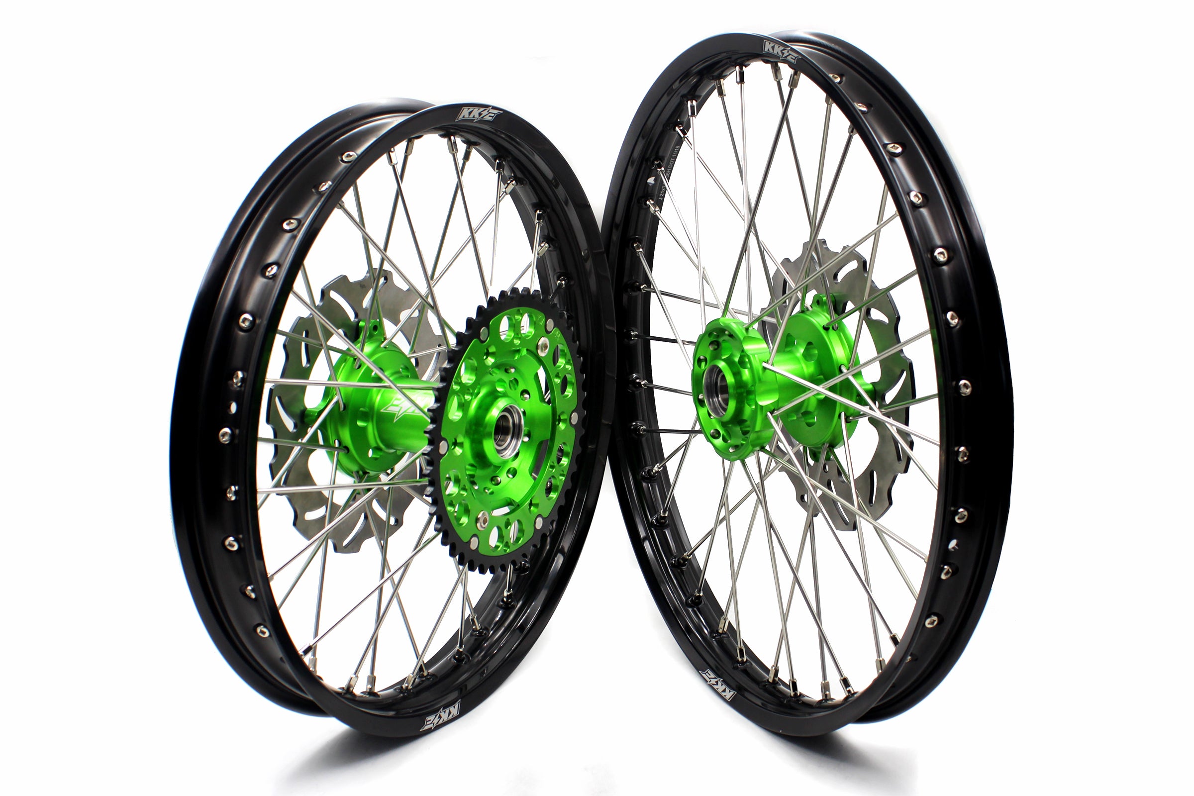 KKE 21/19 MX Spoked Wheels For KAWASAKI KX125 KX250 2003 2004 2005 Disc